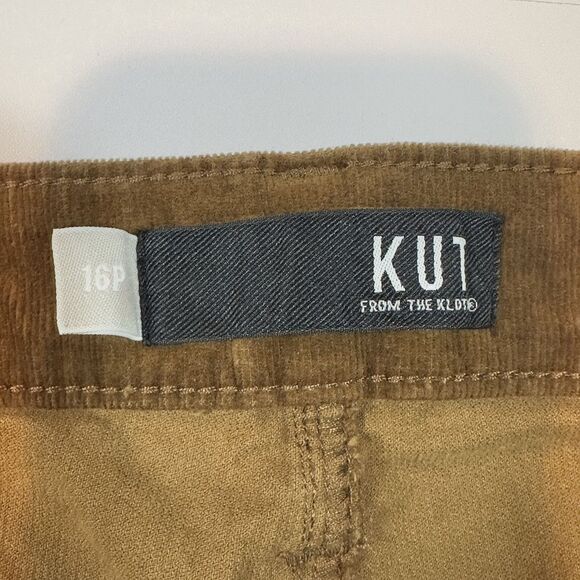 Kut From The Kloth Diana Fab Ab Skinny Corduroy Pants Brown 16P Petite High Rise - Picture 9 of 15